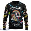 Dinosaur Unicorn Ride Hard, Ugly Christmas Sweatshirt