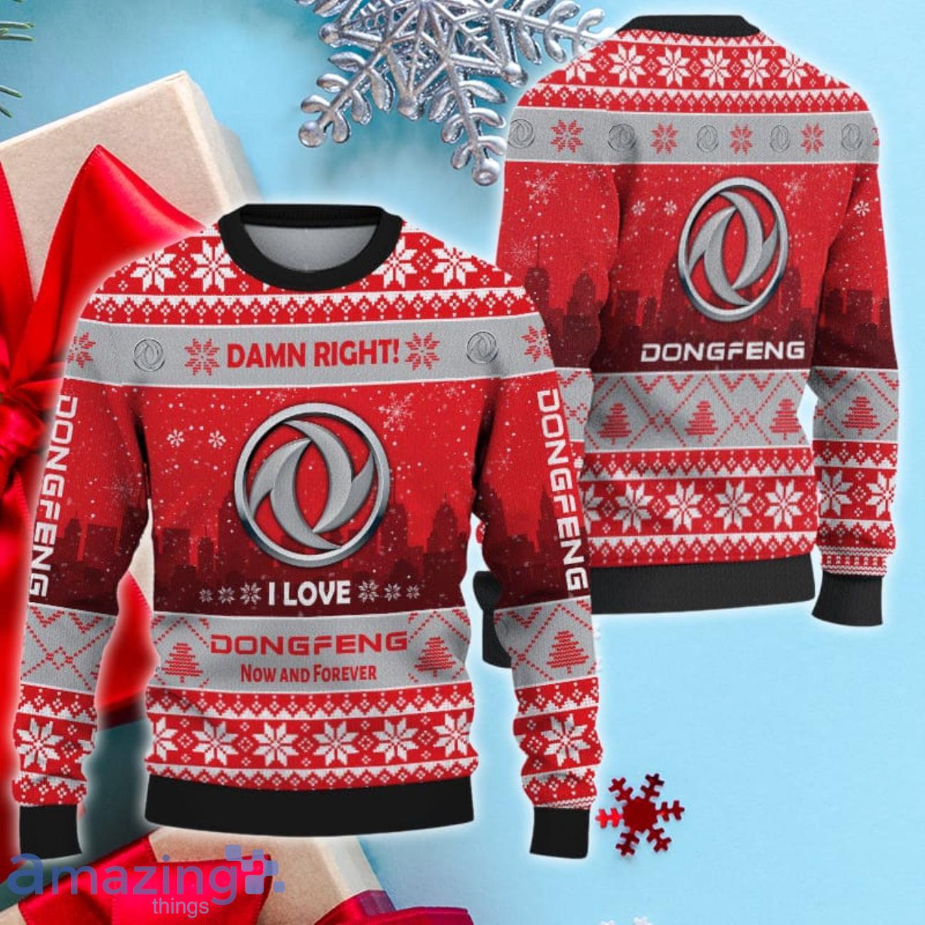 Dongfeng 3D Ugly Christmas Sweater, Xmas Gift For Everyone image Dongfeng 3D Ugly Christmas Sweater, Xmas Gift For Everyone Product Photo 1