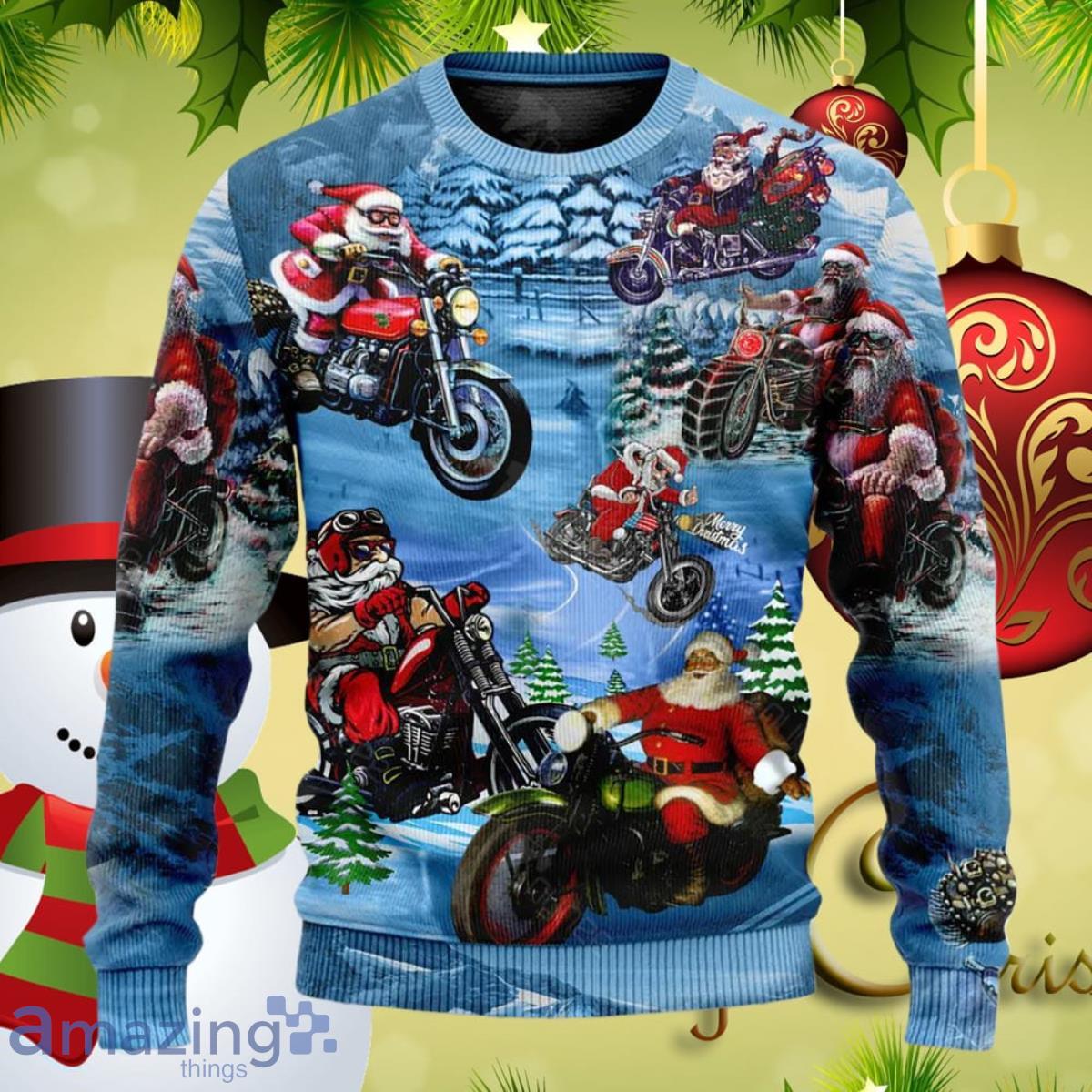 Driving With Santa Claus Ugly Christmas Sweater Best Gifts For Men And Women Product Photo 1