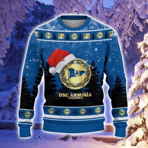 DSC Arminia Bielefeld Logo Wearing Santa Hat Ugly Christmas Sweater Christmas Gift 3D Sweater Product Photo 2