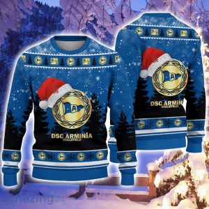 DSC Arminia Bielefeld Logo Wearing Santa Hat Ugly Christmas Sweater Christmas Gift 3D Sweater Product Photo 1
