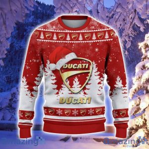 Ducatti Santa Hat Pattern Ugly Christmas Sweater For Men And Women Product Photo 2