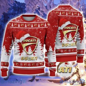 Ducatti Santa Hat Pattern Ugly Christmas Sweater For Men And Women Product Photo 1