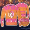 Dunkin Donuts Ugly Christmas Sweater Pine Trees Reindeer Pattern Beer Loves Dunkin Donuts ugly sweater