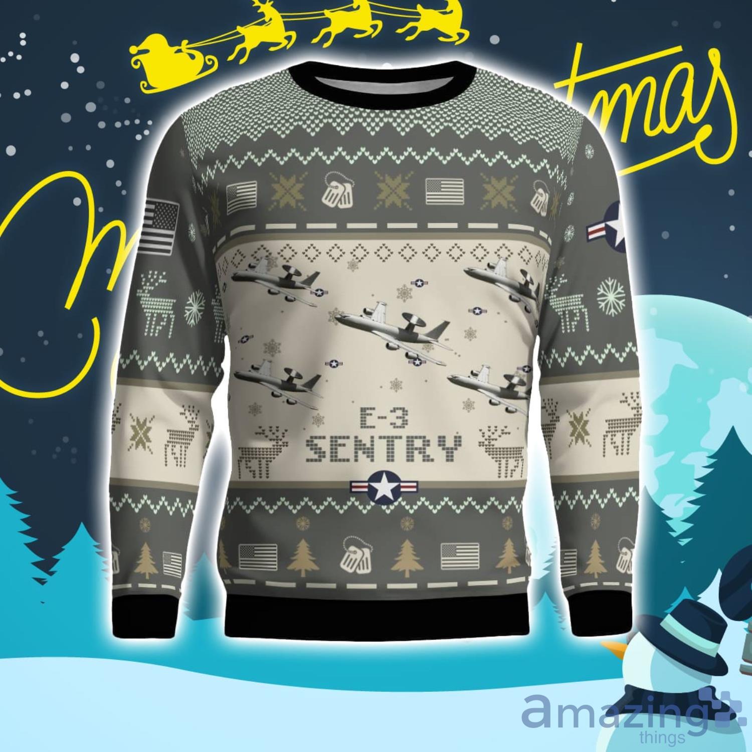 E 3 Sentry E3 Aircraft New Trend Veteran Sweater Ugly Christmas Sweater Gift For Christmas image E-3 Sentry E3 Aircraft New Trend Veteran Sweater Ugly Christmas Sweater Gift For Christmas Product Photo 2