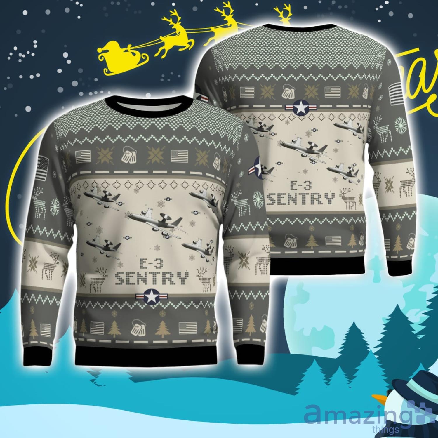 E 3 Sentry E3 Aircraft New Trend Veteran Sweater Ugly Christmas Sweater Gift For Christmas image E-3 Sentry E3 Aircraft New Trend Veteran Sweater Ugly Christmas Sweater Gift For Christmas Product Photo 1