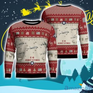 E-8 Joint STARS E8 Aircraft Ugly Christmas Sweater Christmas Gift Veteran 3D Sweater Product Photo 1