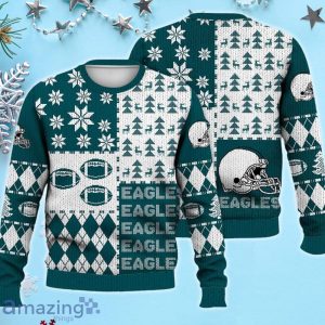 Eagles Ugly Sweater Christmas, Retro Football American Sweatshirt Pattern 3D For Fans Product Photo 1