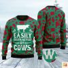 Easily Distracted By Cows Ugly Christmas Sweater Xmas Christmas Gift 3D Sweater