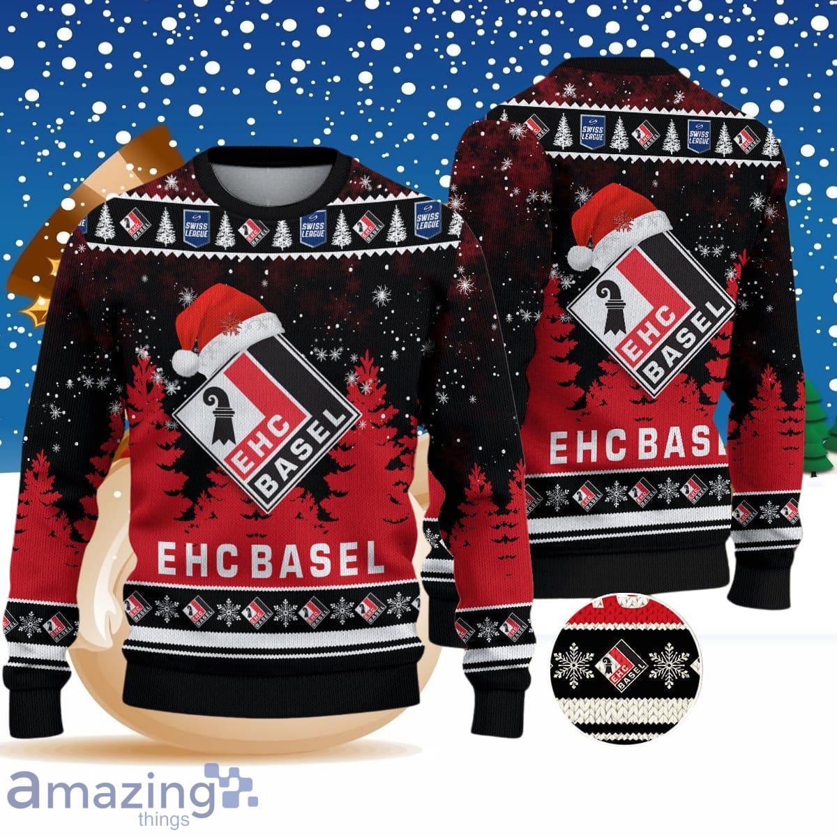 EHC Basel Ugly Christmas Sweater Style Gift For Men Women image EHC Basel Ugly Christmas Sweater Style Gift For Men Women Product Photo 1