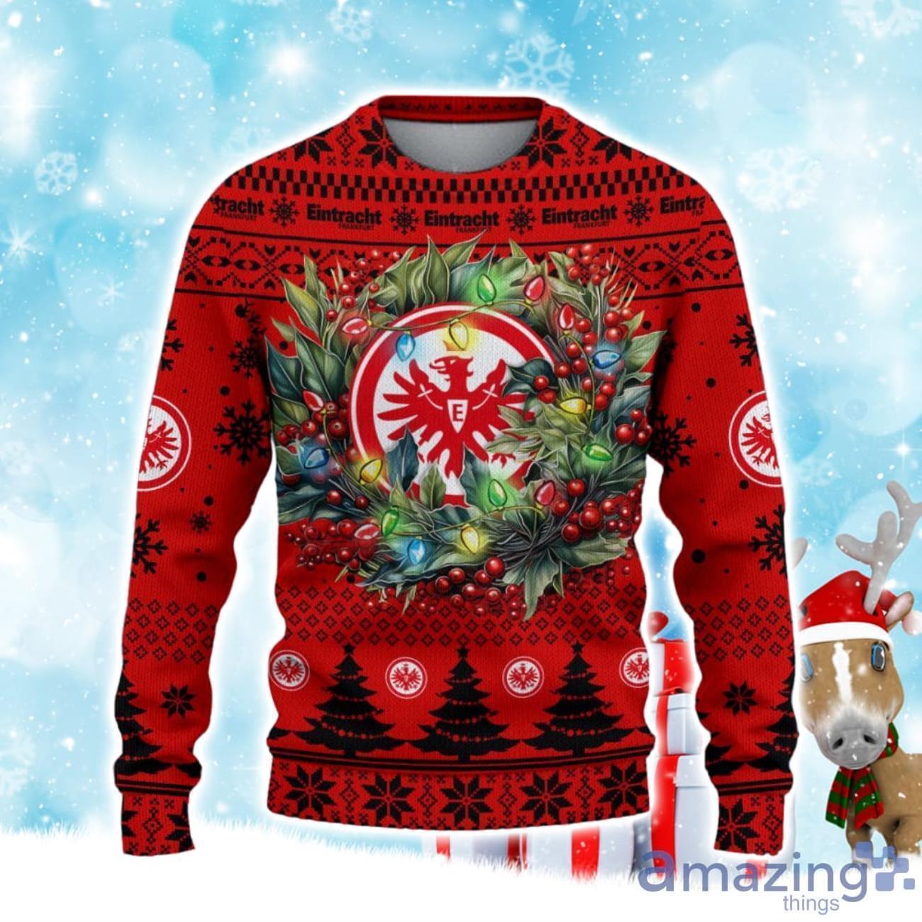 Eintracht Frankfurt Ugly Christmas Sweater Gift Ideas For Fans image Eintracht Frankfurt Ugly Christmas Sweater Gift Ideas For Fans Product Photo 2