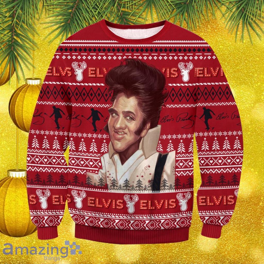 Elvis Christmas Ugly Sweater V2 Gift For Men And Women image Elvis Christmas Ugly Sweater V2 Gift For Men And Women Product Photo 1