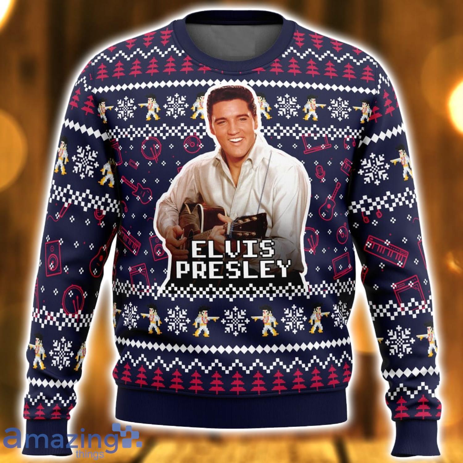Elvis Presley 3D Ugly Christmas Sweater Nice Christmas Gift For Men And Women image Elvis Presley 3D Ugly Christmas Sweater Nice Christmas Gift For Men And Women Product Photo 2