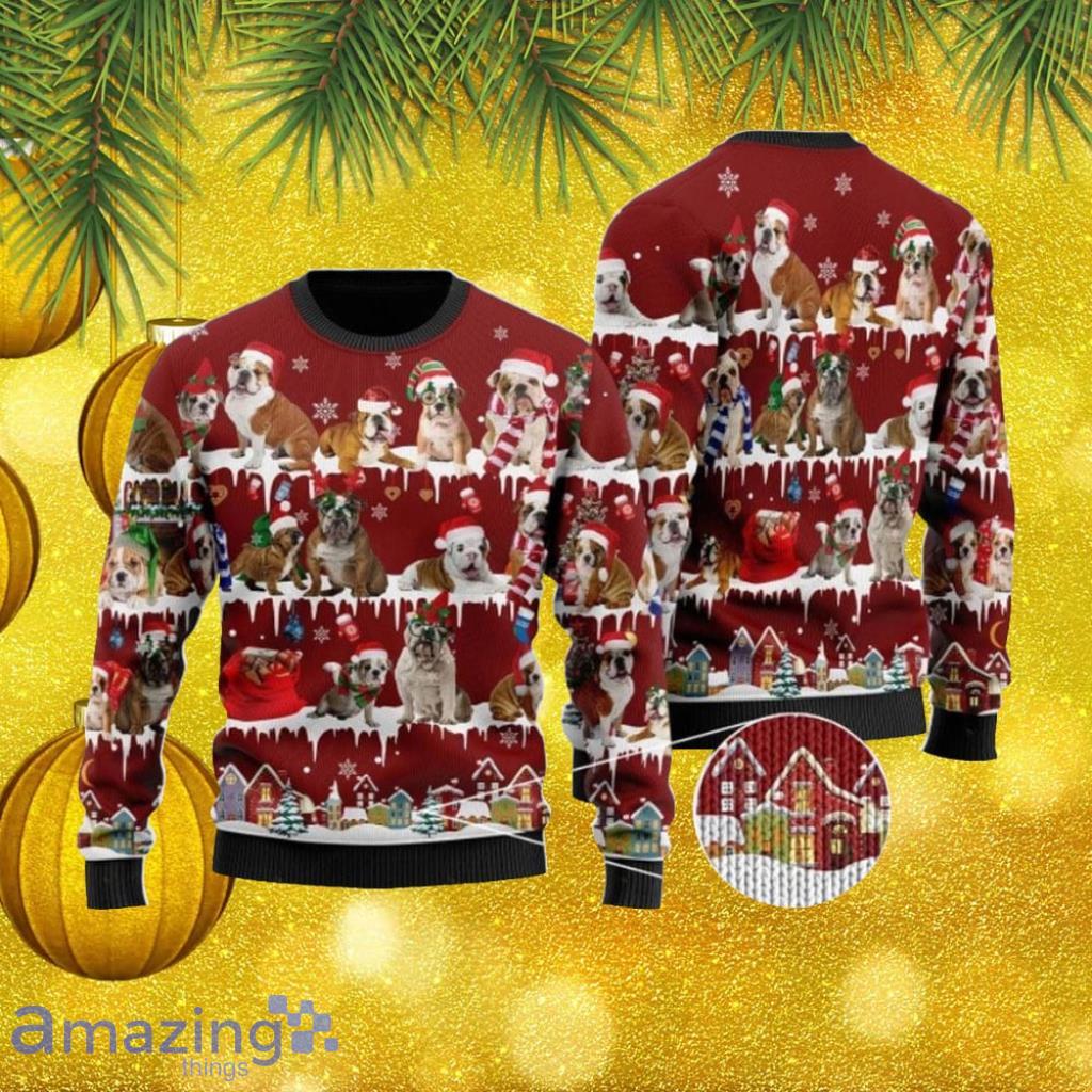 English Bulldog Ugly Christmas Sweater Show Your Love For Your Furry Friend Product Photo 1