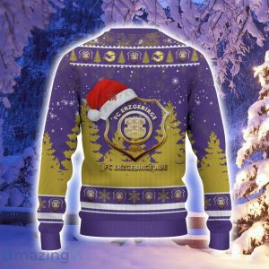 Erzgebirge Aue Logo Wearing Santa Hat Ugly Christmas Sweater Christmas Gift 3D Sweater Product Photo 3