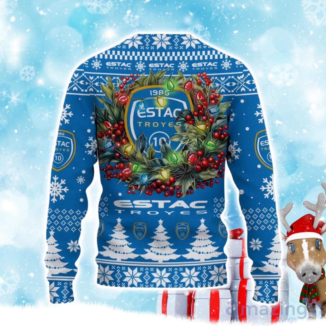 ESTAC Troyes Ugly Christmas Sweater Gift Ideas For Fans image ESTAC Troyes Ugly Christmas Sweater Gift Ideas For Fans Product Photo 3