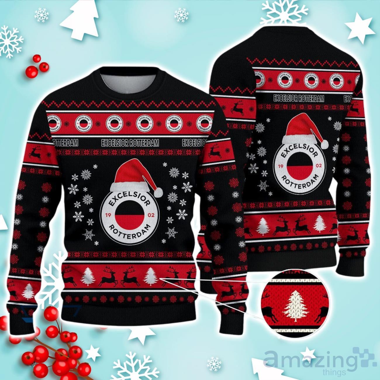 Excelsior Rotterdam Ugly Christmas Sweater Ideal Gift For Fans image Excelsior Rotterdam Ugly Christmas Sweater Ideal Gift For Fans Product Photo 1