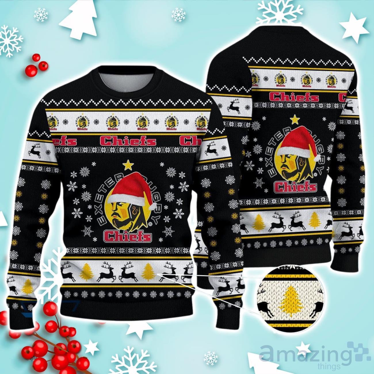 Exeter Chiefs Ugly Christmas Sweater Ideal Gift For Fans image Exeter Chiefs Ugly Christmas Sweater Ideal Gift For Fans Product Photo 1