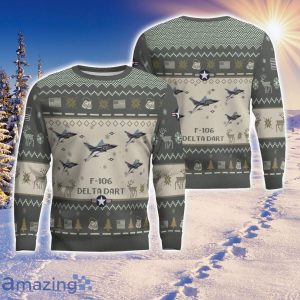 F-106 Delta Dart F106 Aircraft Ugly Christmas Sweater Aircraft Lover Gift Veteran Aircraft All Over Printed Sweater Product Photo 1