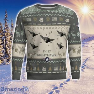 F-117 Nighthawk F117 Aircraft Ugly Christmas Sweater Aircraft Lover Gift Veteran Aircraft All Over Printed Sweater Product Photo 2