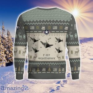 F-117 Nighthawk F117 Aircraft Ugly Christmas Sweater Aircraft Lover Gift Veteran Aircraft All Over Printed Sweater Product Photo 3