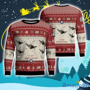 F-117 Nighthawk F117 Aircraft Ugly Christmas Sweater Christmas Gift Veteran 3D Sweater Product Photo 1