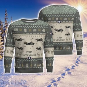 F3D Skyknight Aircraft Ugly Christmas Sweater Aircraft Lover Gift Veteran Aircraft All Over Printed Sweater Product Photo 1