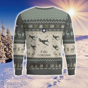 F4U Corsair Aircraft Ugly Christmas Sweater Aircraft Lover Gift Veteran Aircraft All Over Printed Sweater Product Photo 3