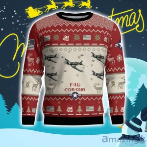 F4U Corsair Aircraft Ugly Christmas Sweater Christmas Gift Veteran 3D Sweater Product Photo 2