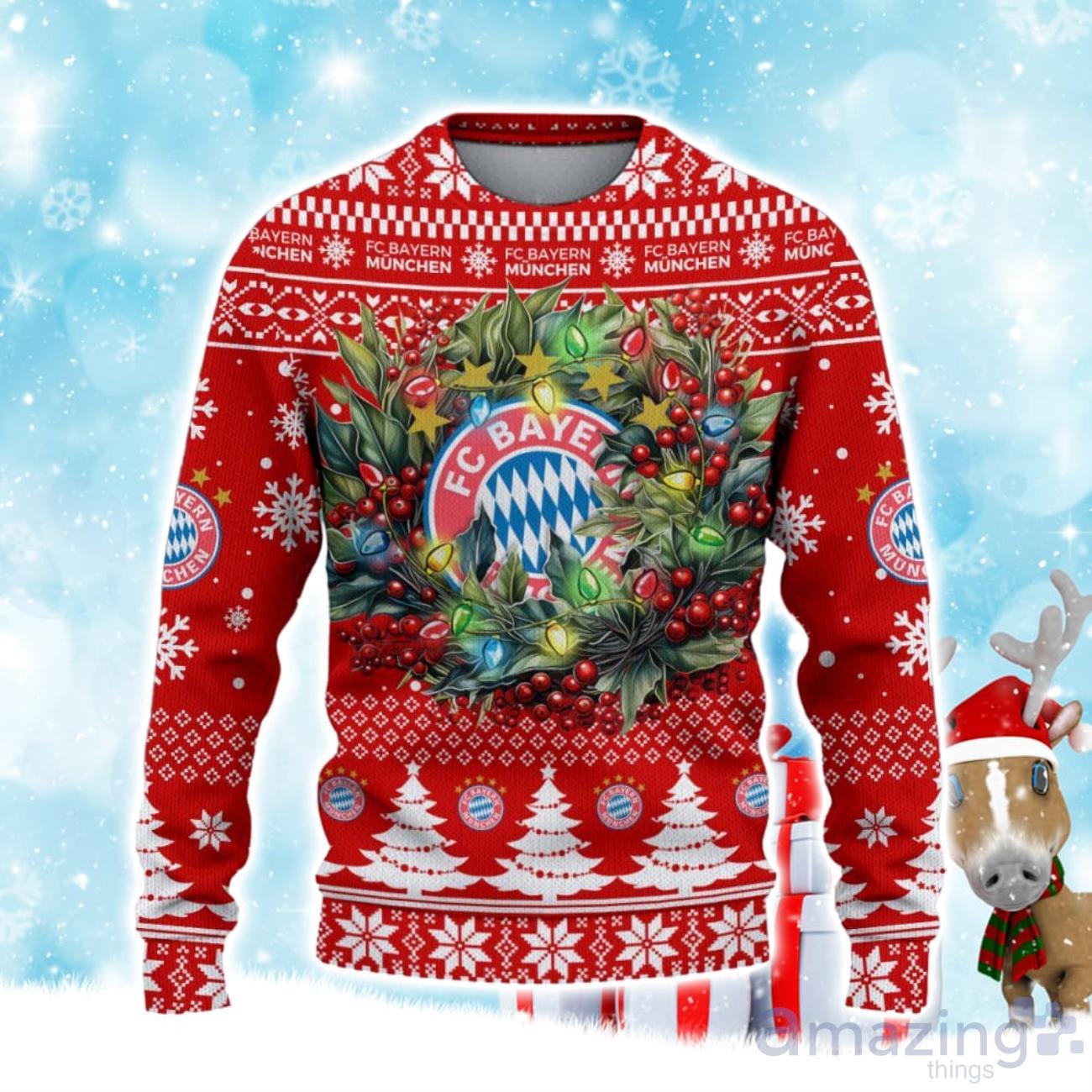 FC Bayern Munchen Ugly Christmas Sweater Gift Ideas For Fans image FC Bayern Munchen Ugly Christmas Sweater Gift Ideas For Fans Product Photo 2