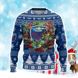 FC Grenoble Rugby Ugly Christmas Sweater Gift Ideas For Fans image FC Grenoble Rugby Ugly Christmas Sweater Gift Ideas For Fans Product Photo 2