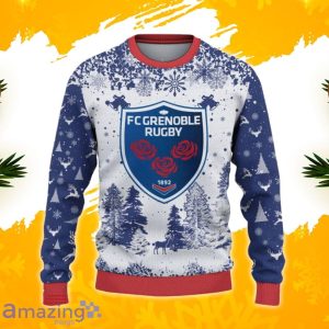 FC Grenoble Rugby Ugly Christmas Sweater, Xmas Gift Ideas 2023 For Fans Product Photo 2