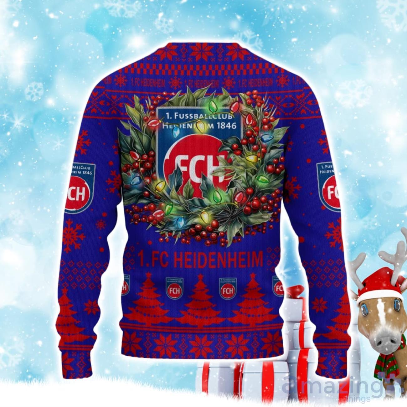FC Heidenheim Ugly Christmas Sweater Gift Ideas For Fans image FC Heidenheim Ugly Christmas Sweater Gift Ideas For Fans Product Photo 3