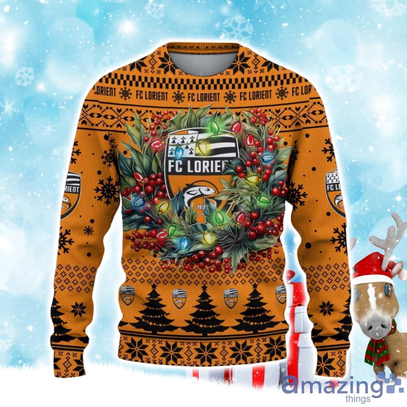 FC Lorient Ugly Christmas Sweater Ideal Gift For Fans image FC Lorient Ugly Christmas Sweater Ideal Gift For Fans Product Photo 2