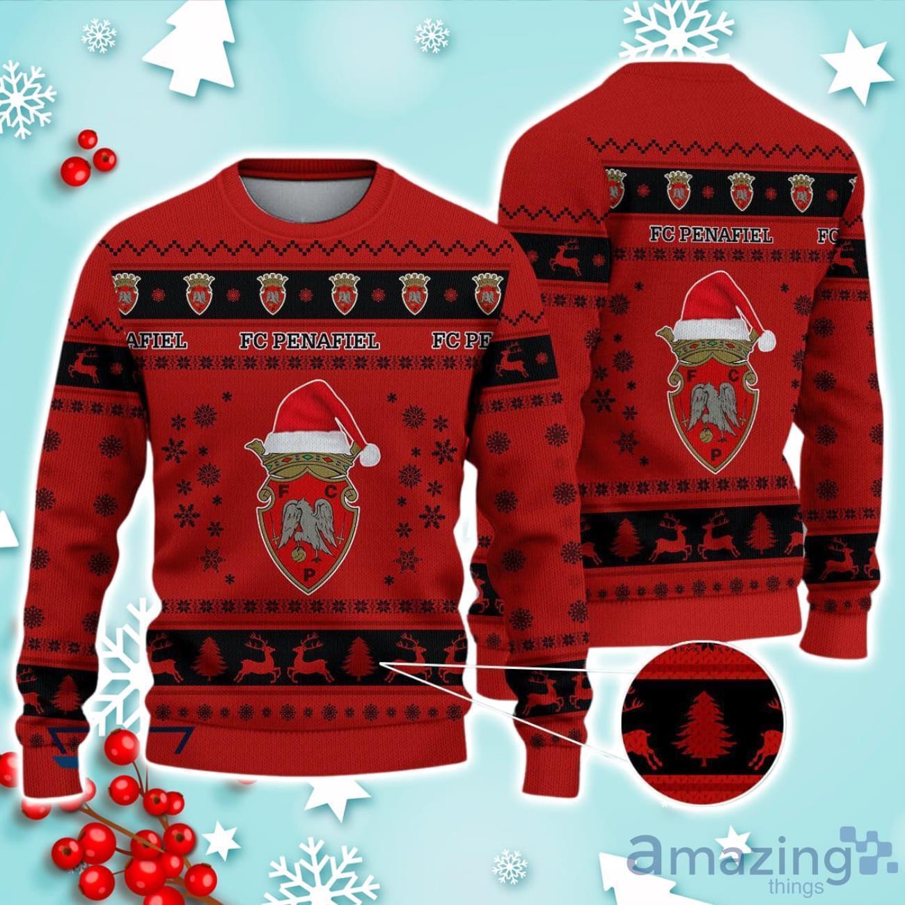 F.C. Penafiel Ugly Christmas Sweater Ideal Gift For Fans image F.C. Penafiel Ugly Christmas Sweater Ideal Gift For Fans Product Photo 1