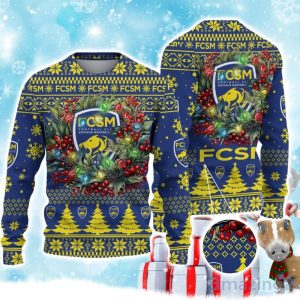 FC Sochaux-Montbeliard Ugly Christmas Sweater Gift Ideas For Fans Product Photo 1