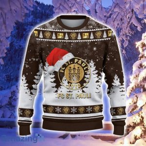 FC St. Pauli Logo Wearing Santa Hat Ugly Christmas Sweater Christmas Gift For Men And Women Product Photo 2