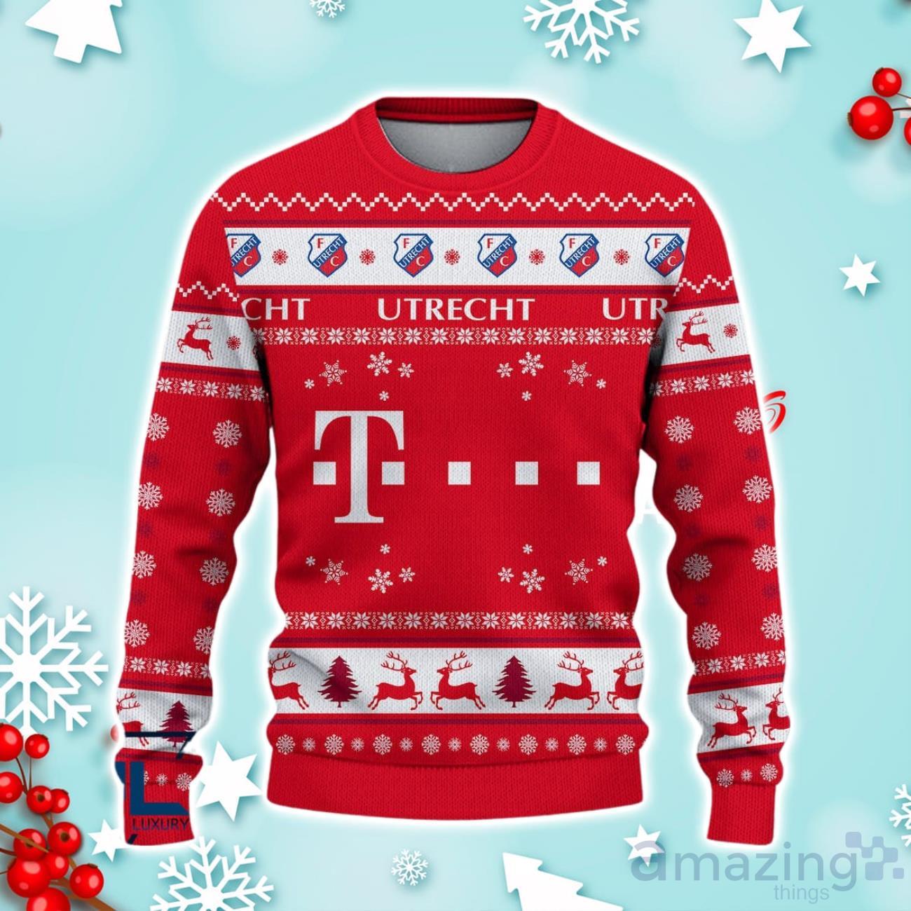FC Utrecht Ugly Christmas Sweater Ideal Gift For Fans image FC Utrecht Ugly Christmas Sweater Ideal Gift For Fans Product Photo 2