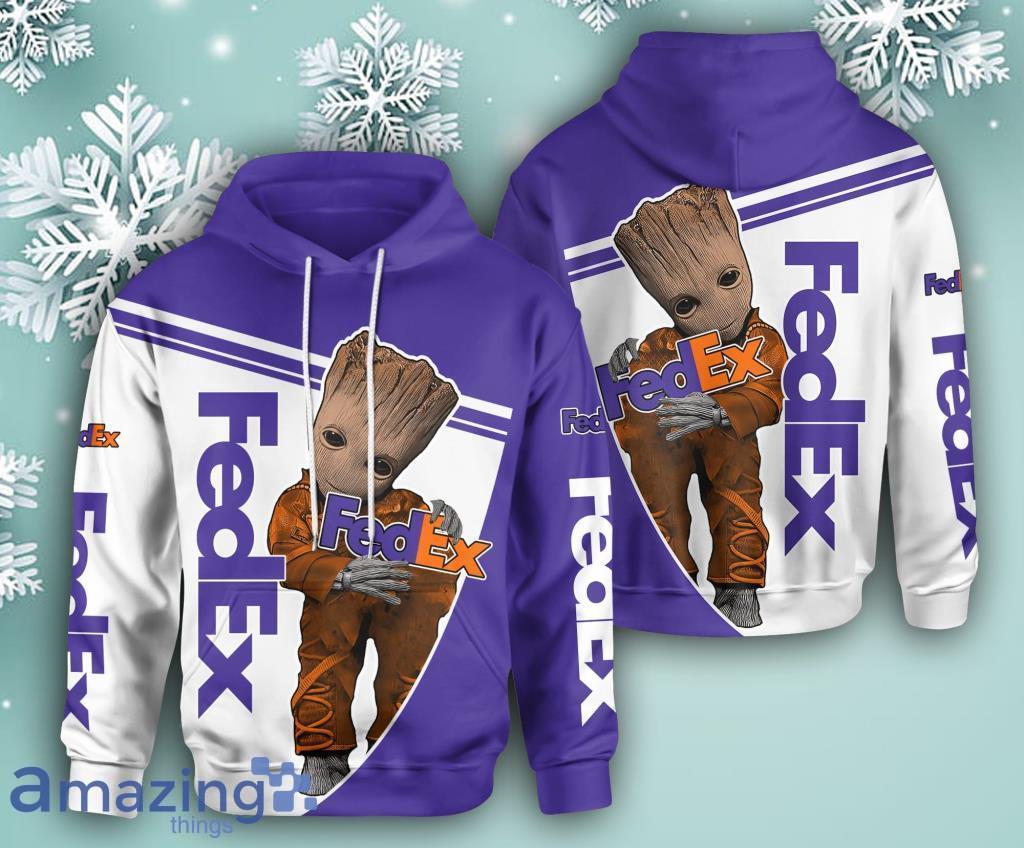 Fed Logo Baby Groot Hoodie 3D All Over Print Gift For Men And Women image Fed Logo Baby Groot Hoodie 3D All Over Print Gift For Men And Women Product Photo 1
