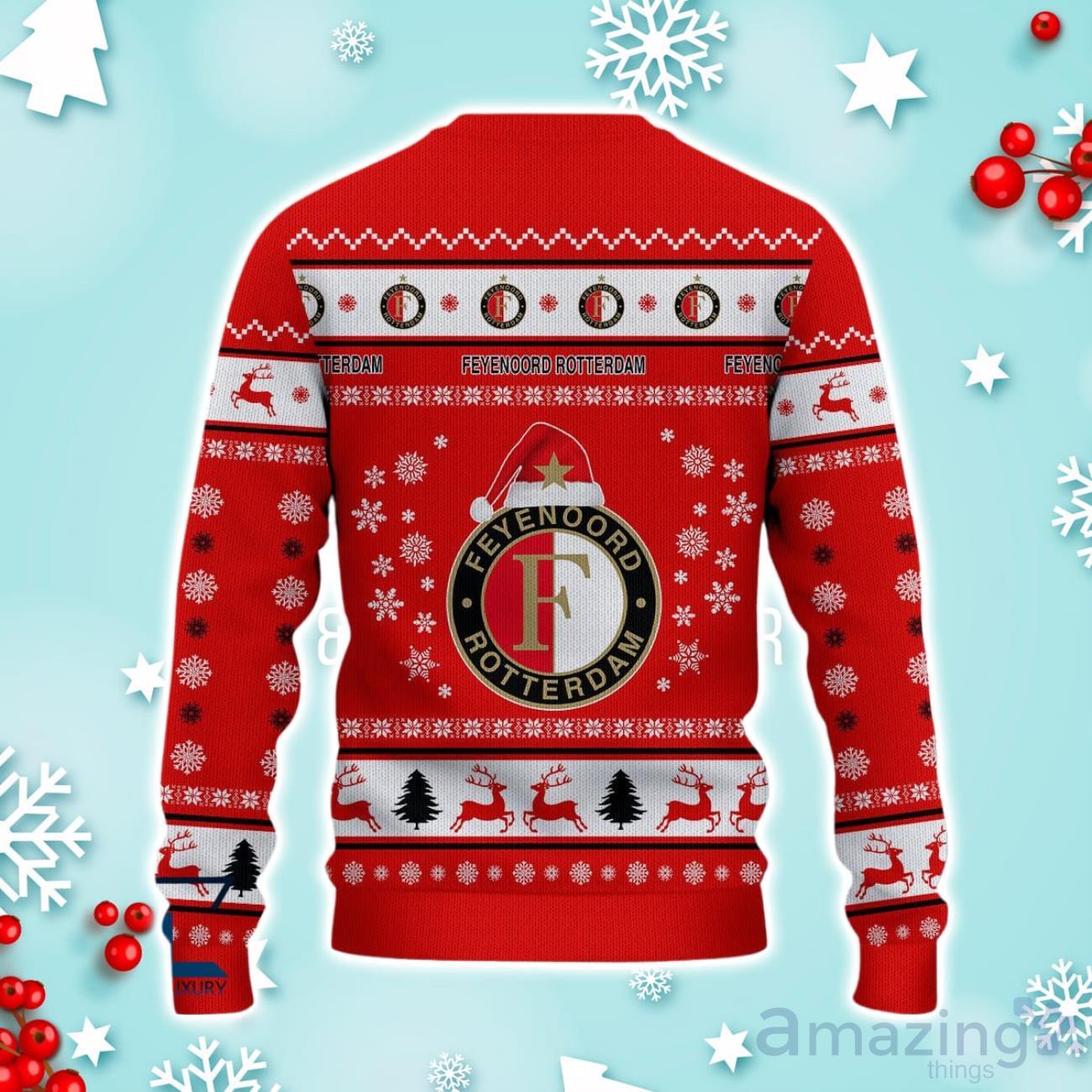 Feyenoord Rotterdam Ugly Christmas Sweater Ideal Gift For Fans image Feyenoord Rotterdam Ugly Christmas Sweater Ideal Gift For Fans Product Photo 3