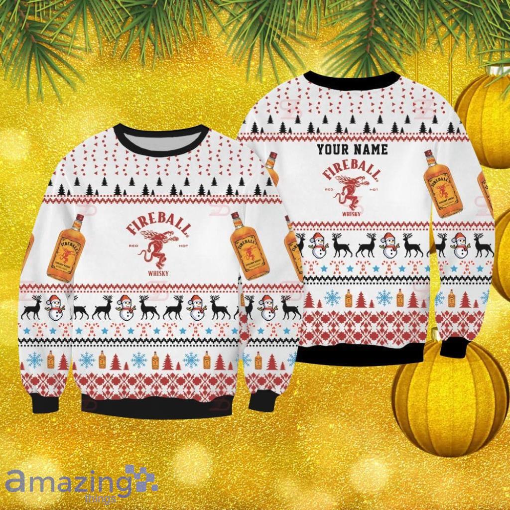 Fireball Cinnamon Whisky Custom Ugly Sweater Christmas Sweatshirt Gift For Men And Women image Fireball Cinnamon Whisky Custom Ugly Sweater Christmas Sweatshirt Gift For Men And Women Product Photo 1