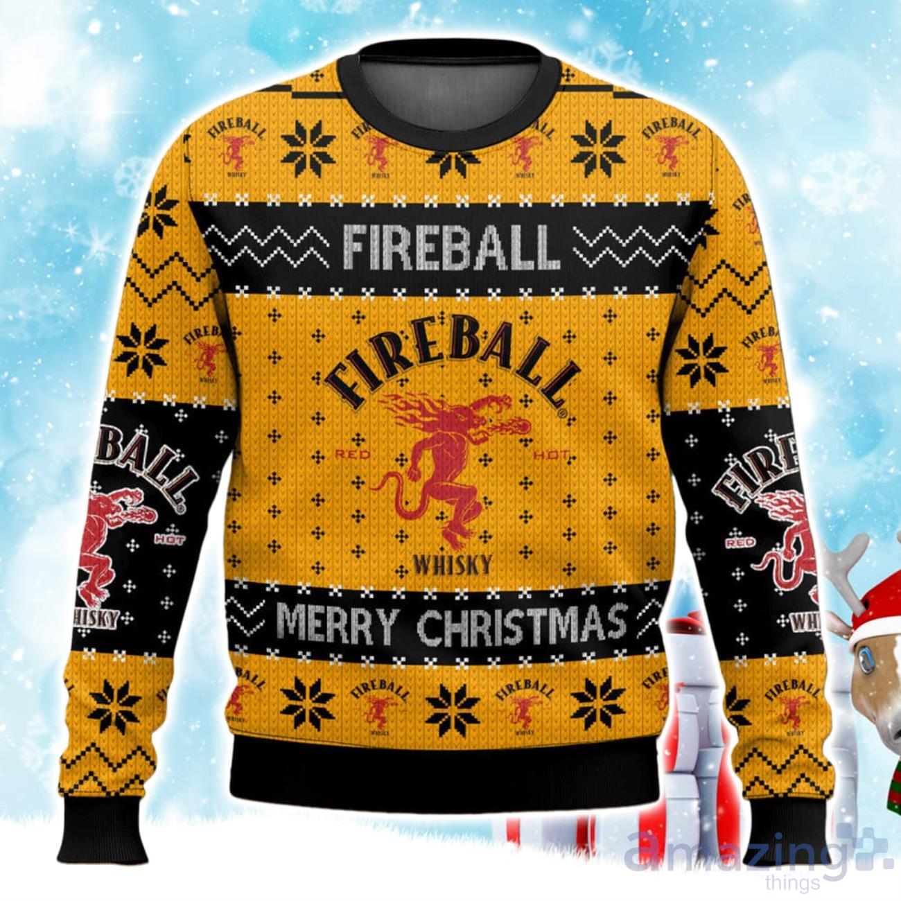 Fireball Ugly Christmas Sweater, Xmas Gift Ideas For Fan image Fireball Ugly Christmas Sweater, Xmas Gift Ideas For Fan Product Photo 1