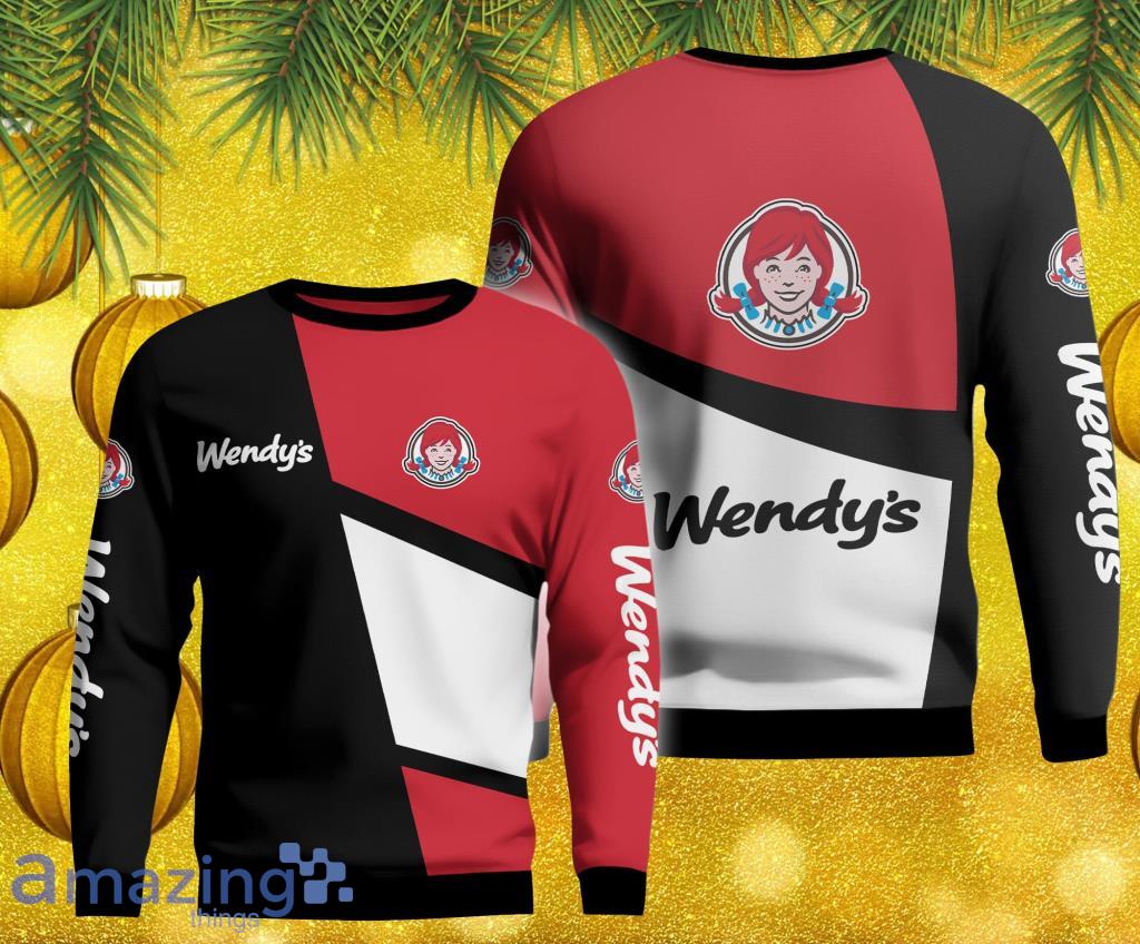 Fleece Wendy's V3 Ugly Sweater Christmas 3D Gift For Christmas Funny image Fleece Wendy's V3 Ugly Sweater Christmas 3D Gift For Christmas Funny
