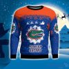 Florida Gators Santa sleigh driving reindeer Pattern Ugly Christmas Sweater