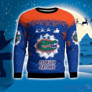 Florida Gators Santa sleigh driving reindeer Pattern Ugly Christmas Sweater Product Photo 1