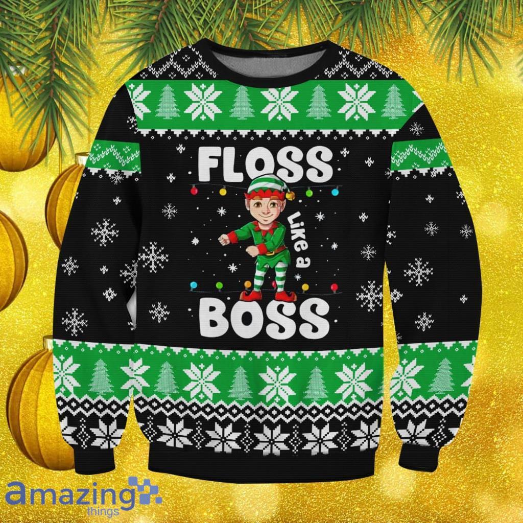 Floss Like A Boss Christmas Ugly Sweater Gift For Men And Women image Floss Like A Boss Christmas Ugly Sweater Gift For Men And Women Product Photo 1