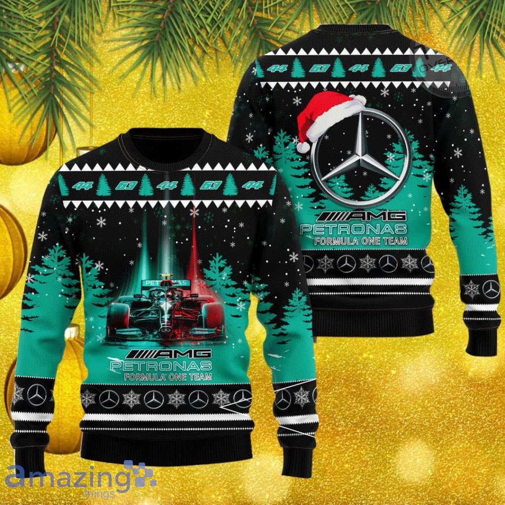 Formula One Team Mercedes AMG Petronas Christmas Ugly Sweater 3D Gift For Chirstmas image Formula One Team Mercedes AMG Petronas Christmas Ugly Sweater 3D Gift For Chirstmas Product Photo 1
