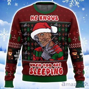 Fred Claws Christmas Freddy Krueger Ugly Christmas Sweater Product Photo 1