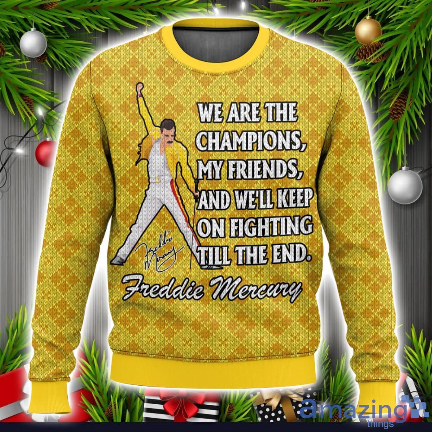 Freddie Mercury We are The Champion 3D Sweater Christmas Gift Ugly