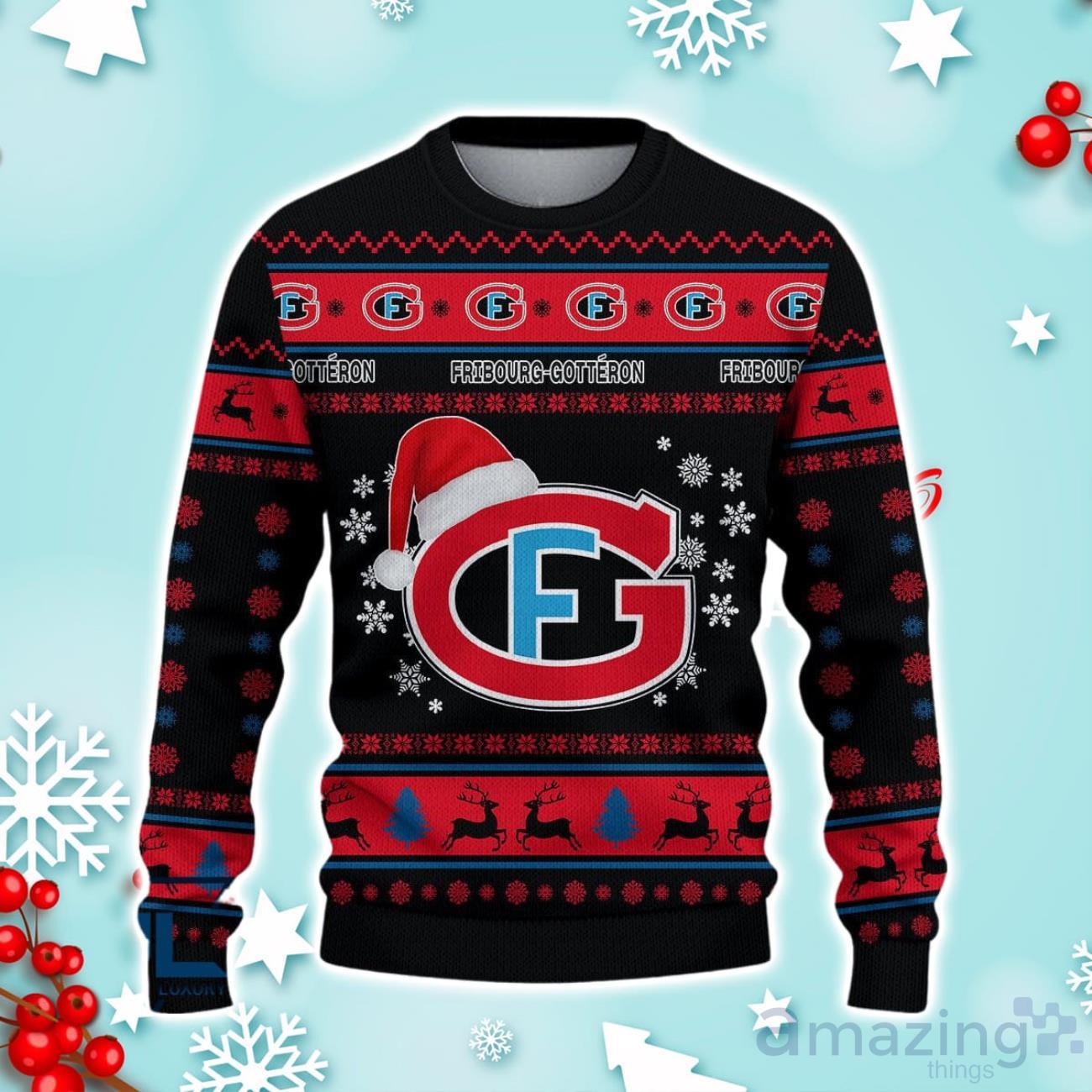 Fribourg Gotteron Ugly Christmas Sweater Ideal Gift For Fans image Fribourg-Gotteron Ugly Christmas Sweater Ideal Gift For Fans Product Photo 2